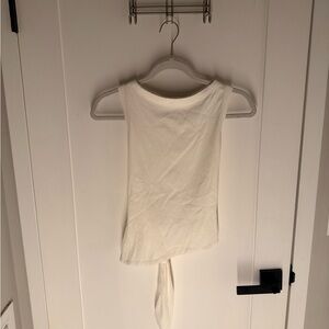 Peppermayo Cream Tie-Back Top